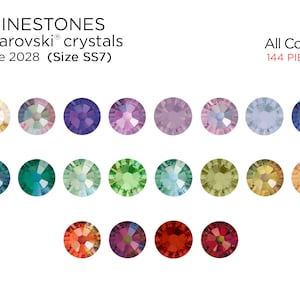 Swarovski 2028 Flatback Rhinestones SS7 - CHOOSE YOUR COLOR (144 Pieces)