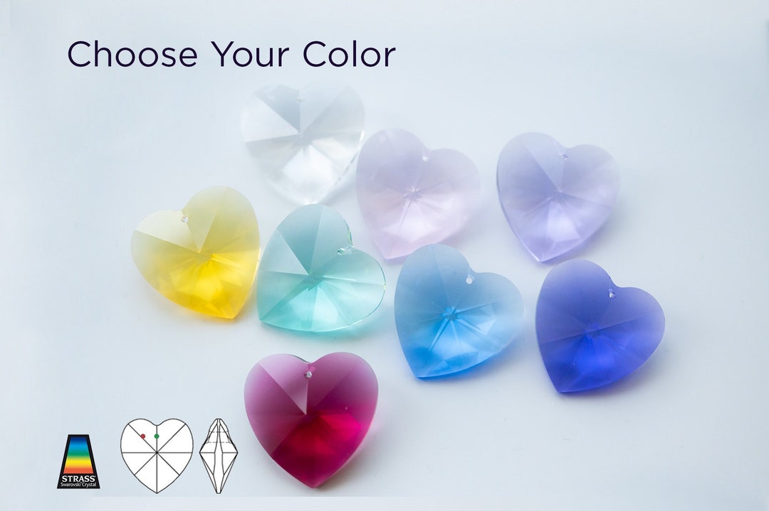 STRASS Swarovski Crystal Chandelier Parts / Large Pendant Prism Heart