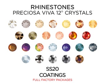 1,440 pcs Rhinestones PRECIOSA VIVA12 SS20 Coatings - CHOOSE Color