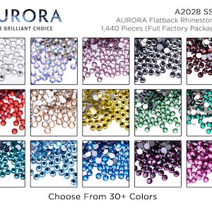 Flatback Rhinestones A2028 SS12 - Choose Your Color (1,440 Pieces) - AURORA Brand Flatback Plus - Glue On | Nail Art