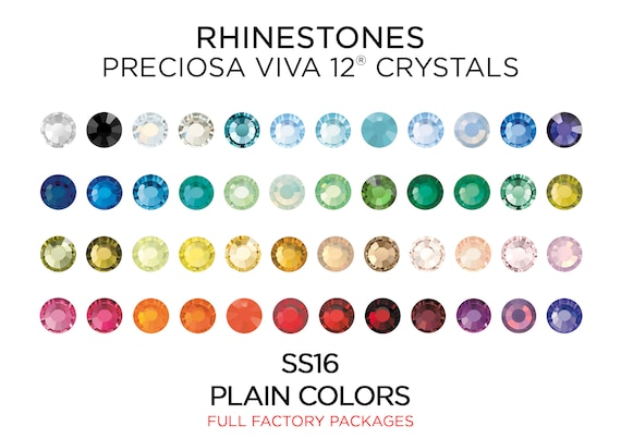 1,440 個のラインストーン PRECIOSA VIVA12 SS16 無地カラー