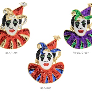Jester Beaded & Sequin Applique 10&quot;x7.5&quot;- CHOOSE YOUR COLOR