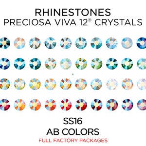 1,440 pcs Rhinestones PRECIOSA VIVA12 SS16 Colors AB - CHOOSE Color