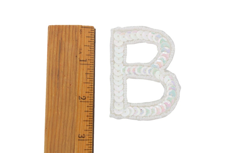 Alphabet Letter Beaded & Sequin Appliques 2.5 White Iris Etsy