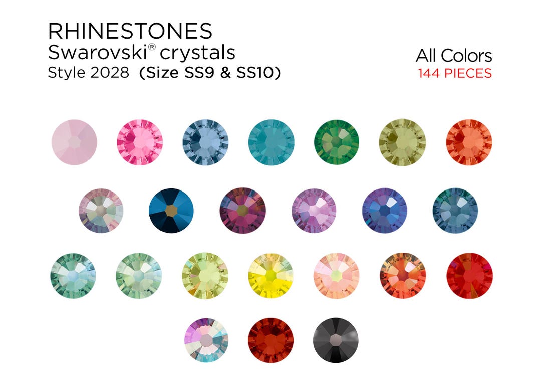 Swarovski 2028 Flatback Rhinestones SS9 & SS10 - CHOOSE Your COLOR