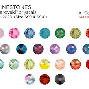 Swarovski 2028 Flatback Rhinestones SS9 & SS10 - CHOOSE Your COLOR/SIZE (144 Pieces)
