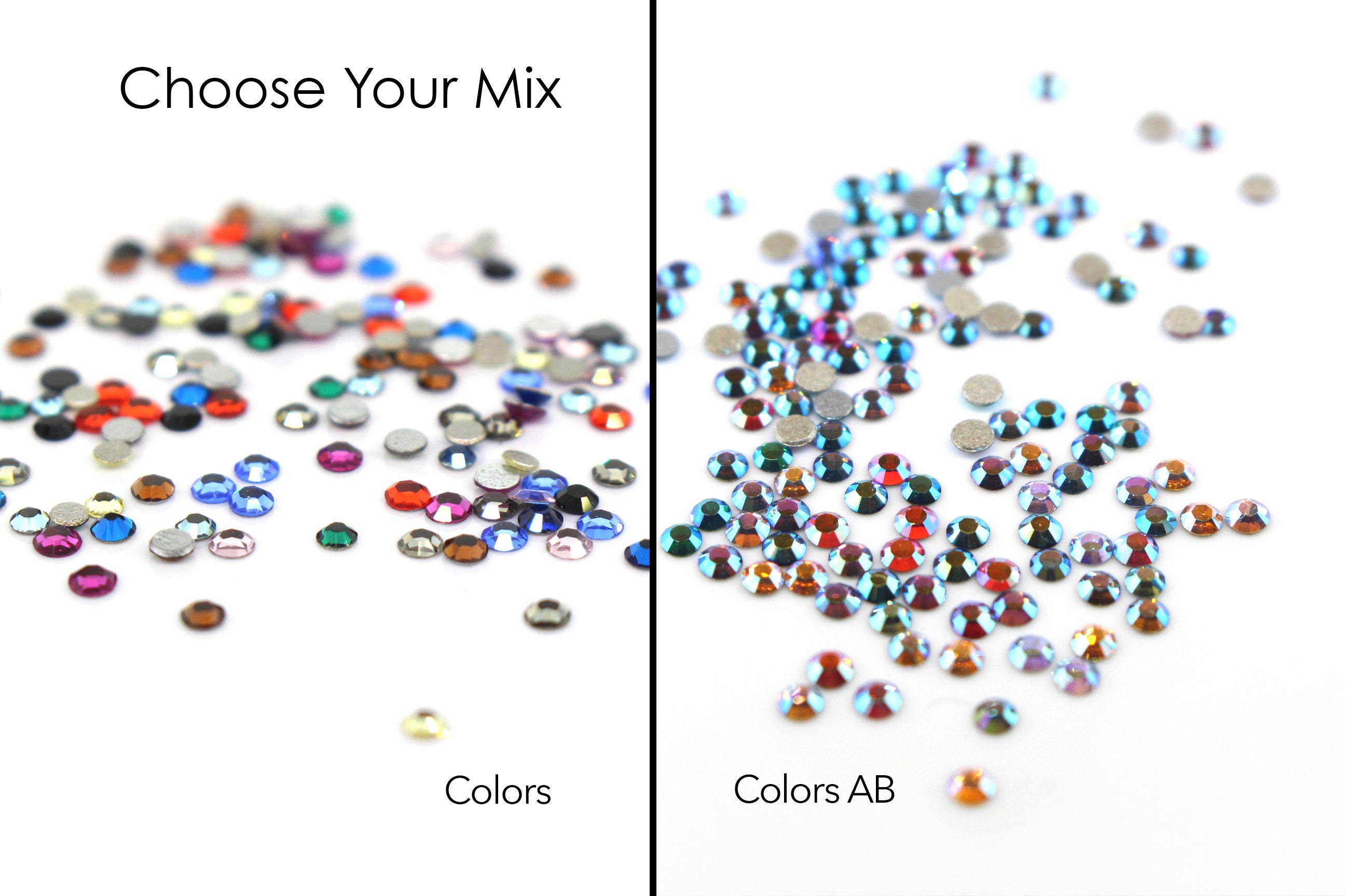 Swarovski SS5 Flatback Rhinestones Mix - Colors or Colors AB