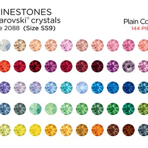 144 pcs Swarovski Rhinestones 2058 SS9 Plain Colors - CHOOSE YOUR COLOR