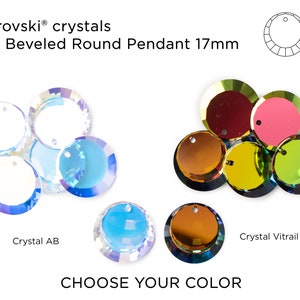 RARE VINTAGE Swarovski Beveled Round Pendant 6210 17mm - 6 pieces - CHOOSE Your Color