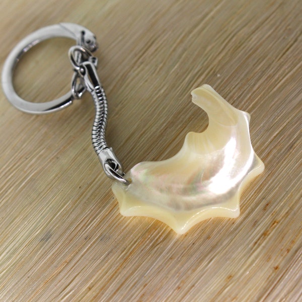 Genuine Mother of Pearl Shell Keychain