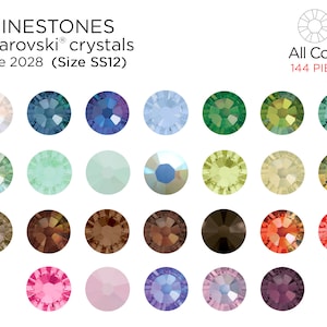 Swarovski 2028 Flatback Rhinestones SS12 - CHOOSE YOUR COLOR (144 Pieces)
