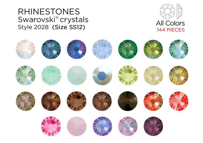 Swarovski Crystal Light Peach Flatback Rhinestones in SS20 or SS16 (10 Gross 1440 Stones)
