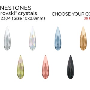 36 pcs Swarovski Rhinestones 2304 10x2.8mm Raindrop Rhinestone - CHOOSE YOUR COLOR