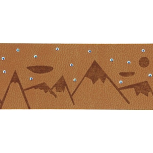 RARE Swarovski Crystal &quot;Leather It&quot; Sticker of the Austrian Alps with Swarovski Crystals Set