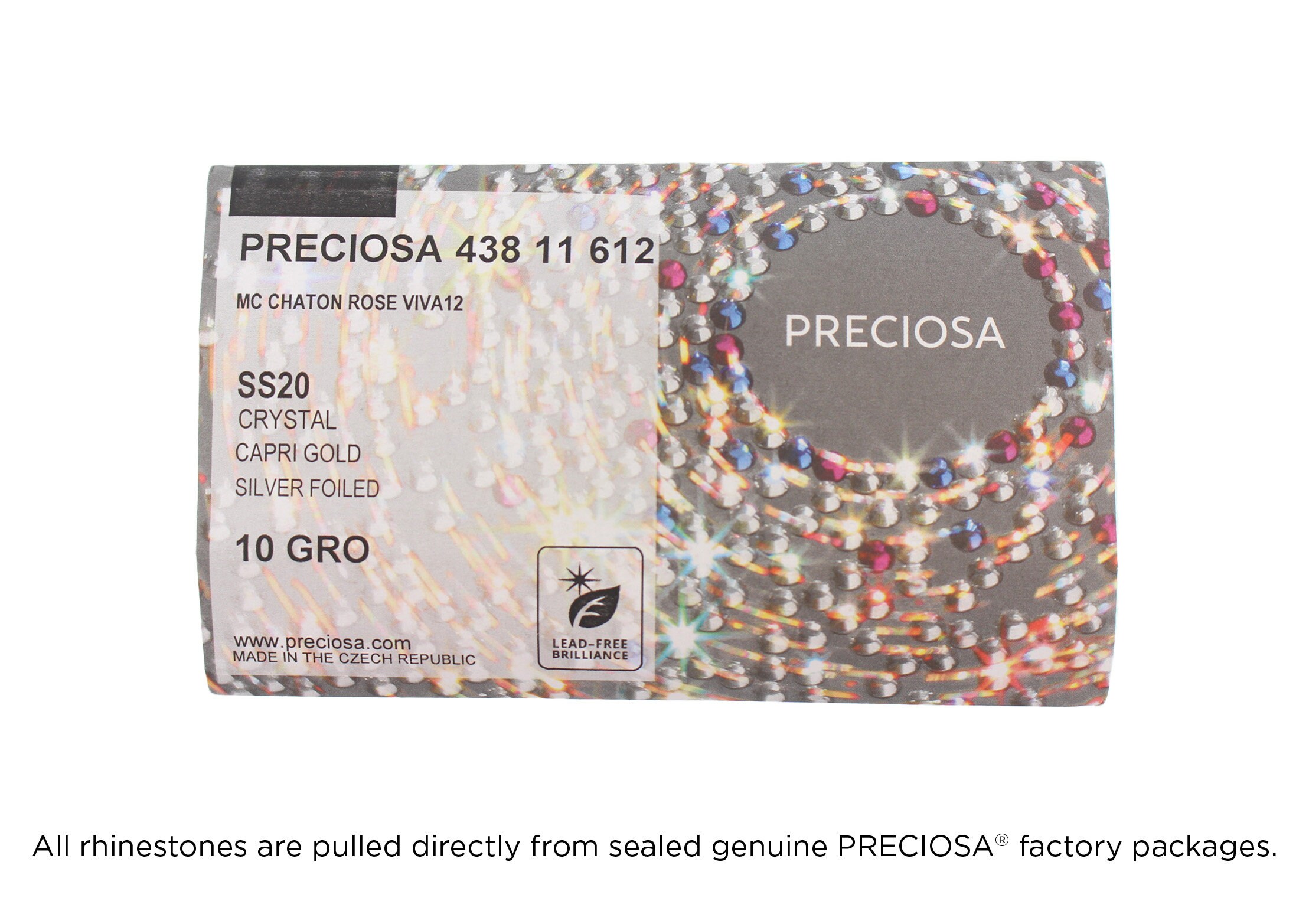 144 個のラインストーン PRECIOSA VIVA12 SS20 コーティング