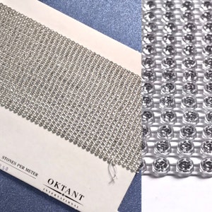 Rhinestone Plastic Banding SS8 Clear/Crystal 1 Row (10 meters) - Premium Oktant Crystal Quality