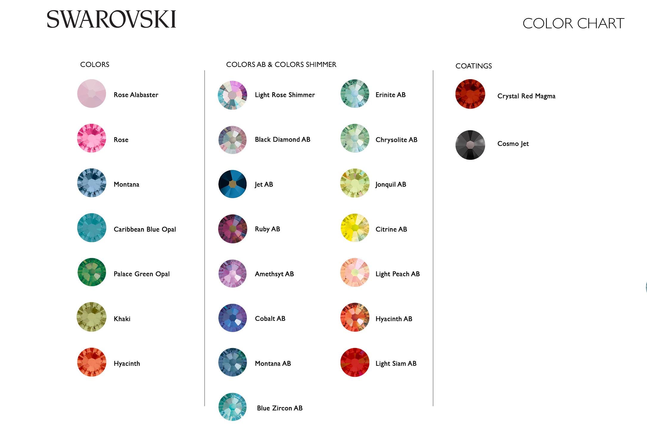 Swarovski 2028 Flatback Rhinestones SS9 & SS10 - CHOOSE Your