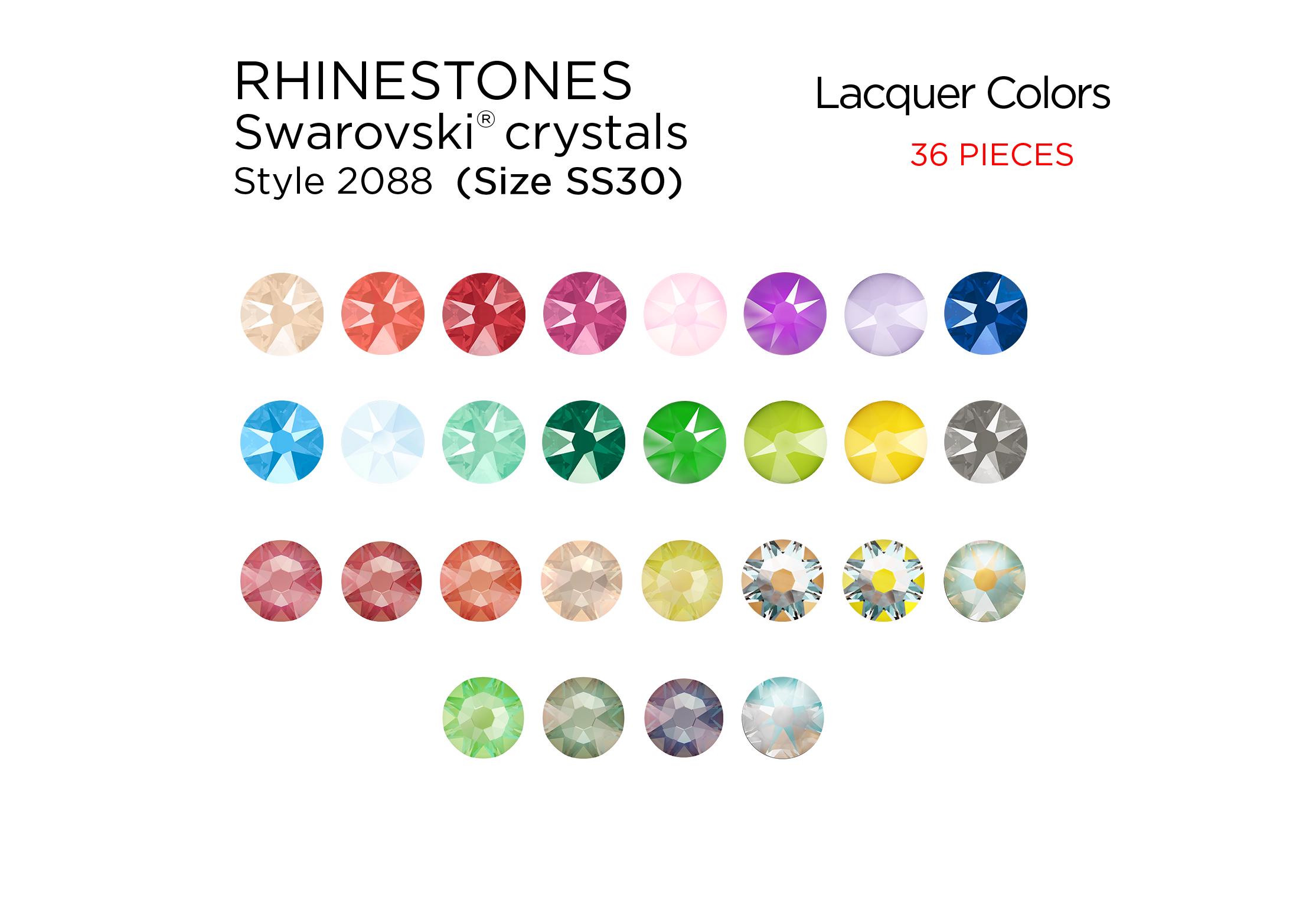 Swarovski Rhinestones 2088 SS30 Lacquer Colors - CHOOSE YOUR COLOR