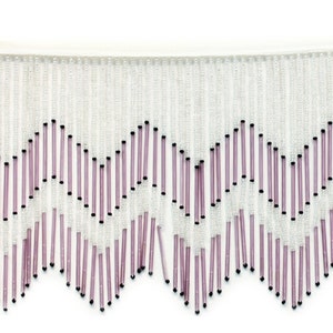 1 Yard Beaded Black and Light Amethyst Fringe (B)