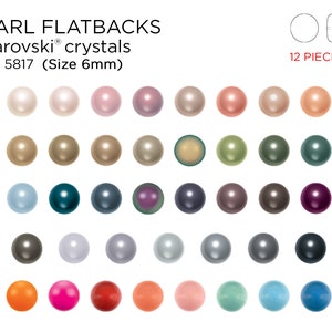 Swarovski 5817 Cabochon Flatback Pearls 6mm - CHOOSE YOUR COLOR (12 pieces)