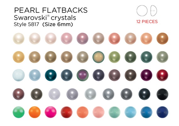 Swarovski 5817 Cabochon Flatback Pearls 6mm - CHOOSE YOUR COLOR (12 pieces)