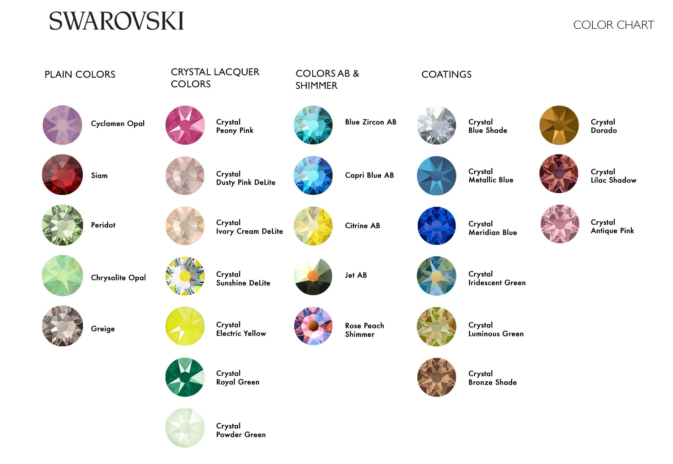 スワロフスキー ラインストーン 2088 SS16 全色 - お好きな色をお選び