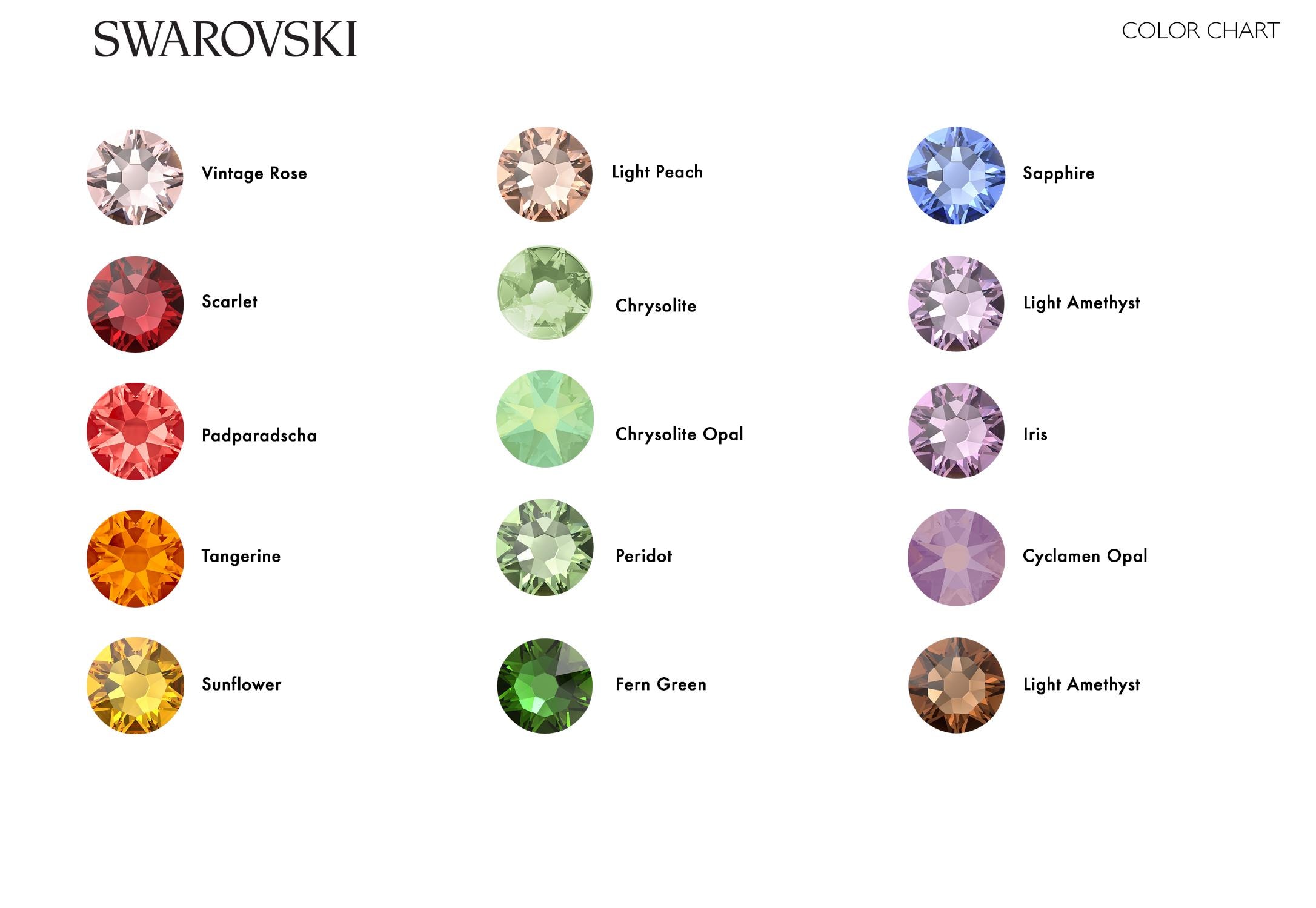 SWAROVSKI　葡萄 Swarovski Rhinestones 2088 SS30 Plain Colors - CHOOSE YOUR COLOR