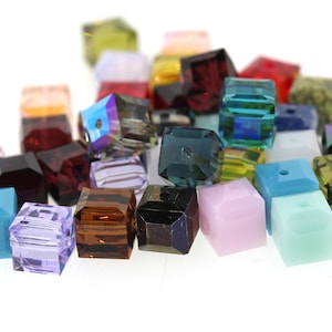36Pcs- Swarovski 5601 6mm Cube Bead Mix
