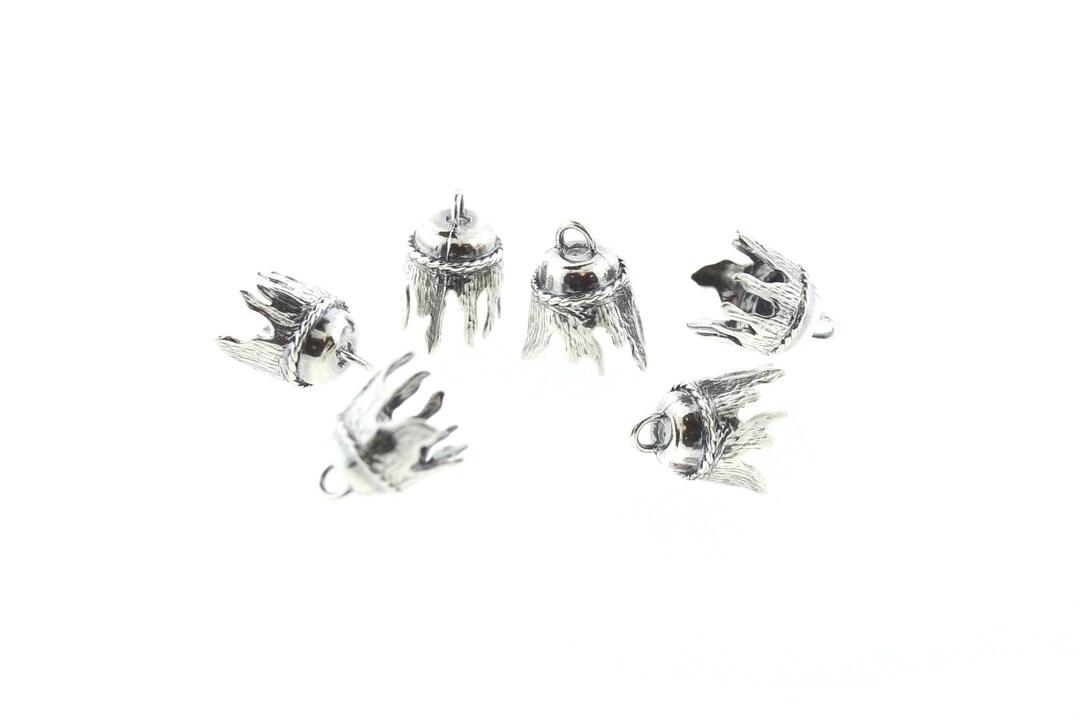 Sterling Silver End Cap Bead Cap Tassel Cap Set of 6 Etsy