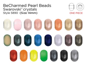 Swarovski crystal 5890 BeCharmed Pearl Beads - Pandora Style - 14mm - (1 Piece) - CHOOSE YOUR COLOR