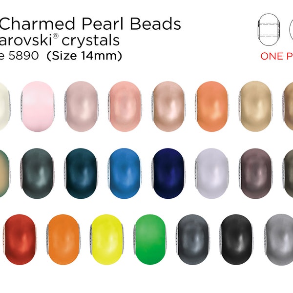 Cristal Swarovski 5890 BeCharmed Pearl Beads - Style Pandora - 14mm - (1 pièce) - CHOISISSEZ VOTRE COULEUR