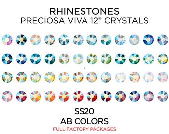 1,440 pcs Rhinestones PRECIOSA VIVA12 SS20 Colors AB - CHOOSE Color