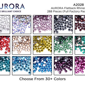 Flatback Rhinestones A2028 SS30 - Choose Your Color (288 Pieces) - AURORA Brand Flatback Plus - Glue On | Nail Art