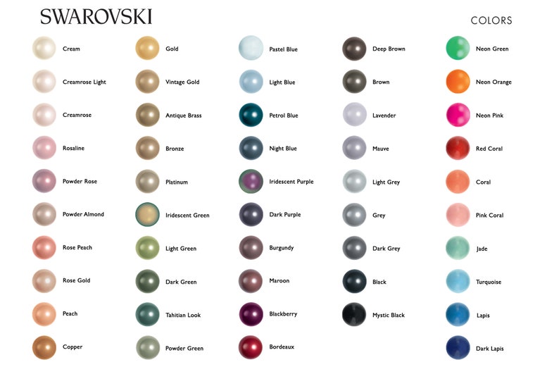 Pérolas Swarovski 5817 Cabochão Flatback 6 mm - ESCOLHA SUA COR (12 peças) imagem 2