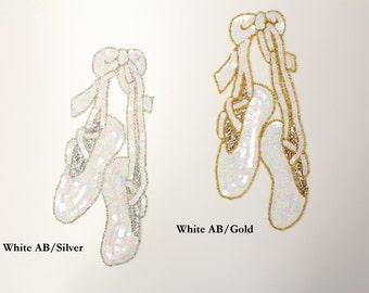 Large Ballet Slipper Applique 9.5"x 3.5"- CHOOSE YOUR COLOR