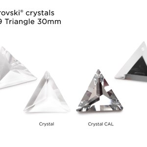 VINTAGE Swarovski Crystal Triangle Pendants 6209 30mm - CHOOSE Your COLOR - 2 Pieces