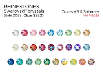 144 pcs Swarovski Rhinestones 2088 SS20 ABs & Shimmer - CHOOSE YOUR COLOR