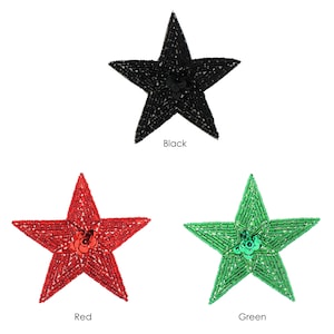 Star Beaded & Sequin Applique 3.75"- CHOOSE YOUR COLOR