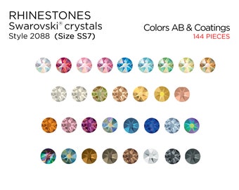 144 pcs Swarovski Rhinestones 2058 SS7 AB Colors & Coatings - CHOOSE Your COLOR