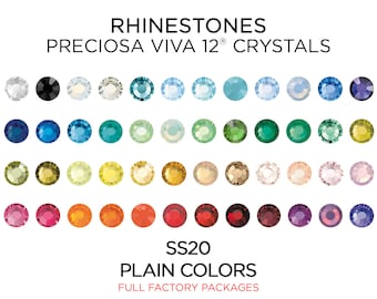 1,440 pcs Rhinestones PRECIOSA VIVA12 SS20 Plain Colors - CHOOSE Color