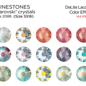 144 pcs Swarovski Rhinestones 2088 SS16 DeLite Lacquer Colors - CHOOSE YOUR COLOR