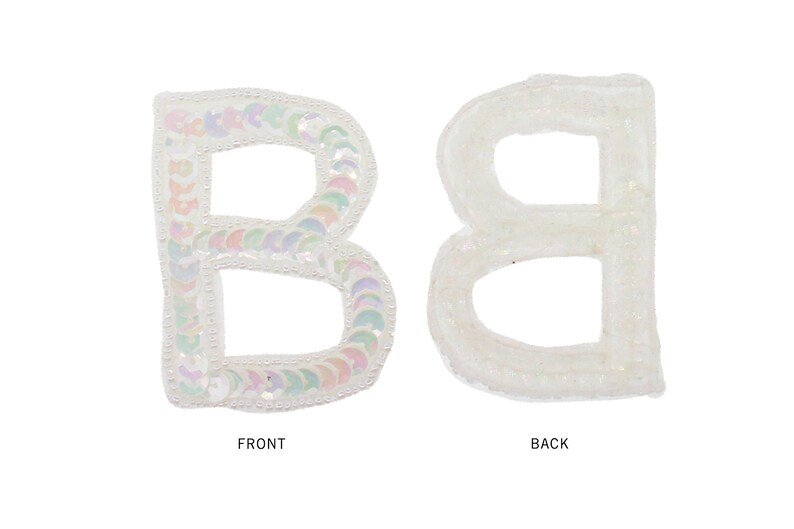 Alphabet Letter Beaded & Sequin Appliques 2.5 White Iris Etsy