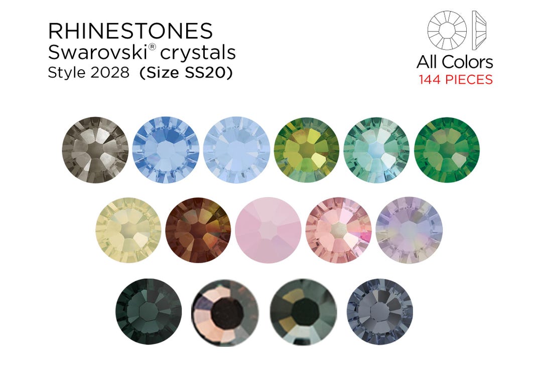 Swarovski 2028 Flatback Rhinestones SS20 - CHOOSE YOUR COLOR (144