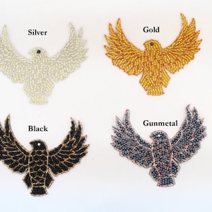 Beaded Eagle Applique 3.5&quot;- CHOOSE YOUR COLOR