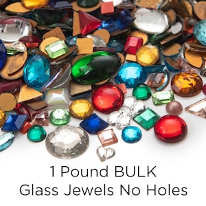 1 Pound BULK Vintage Glass Rhinestones / Glass Jewels Mix (German / Czech Quality)