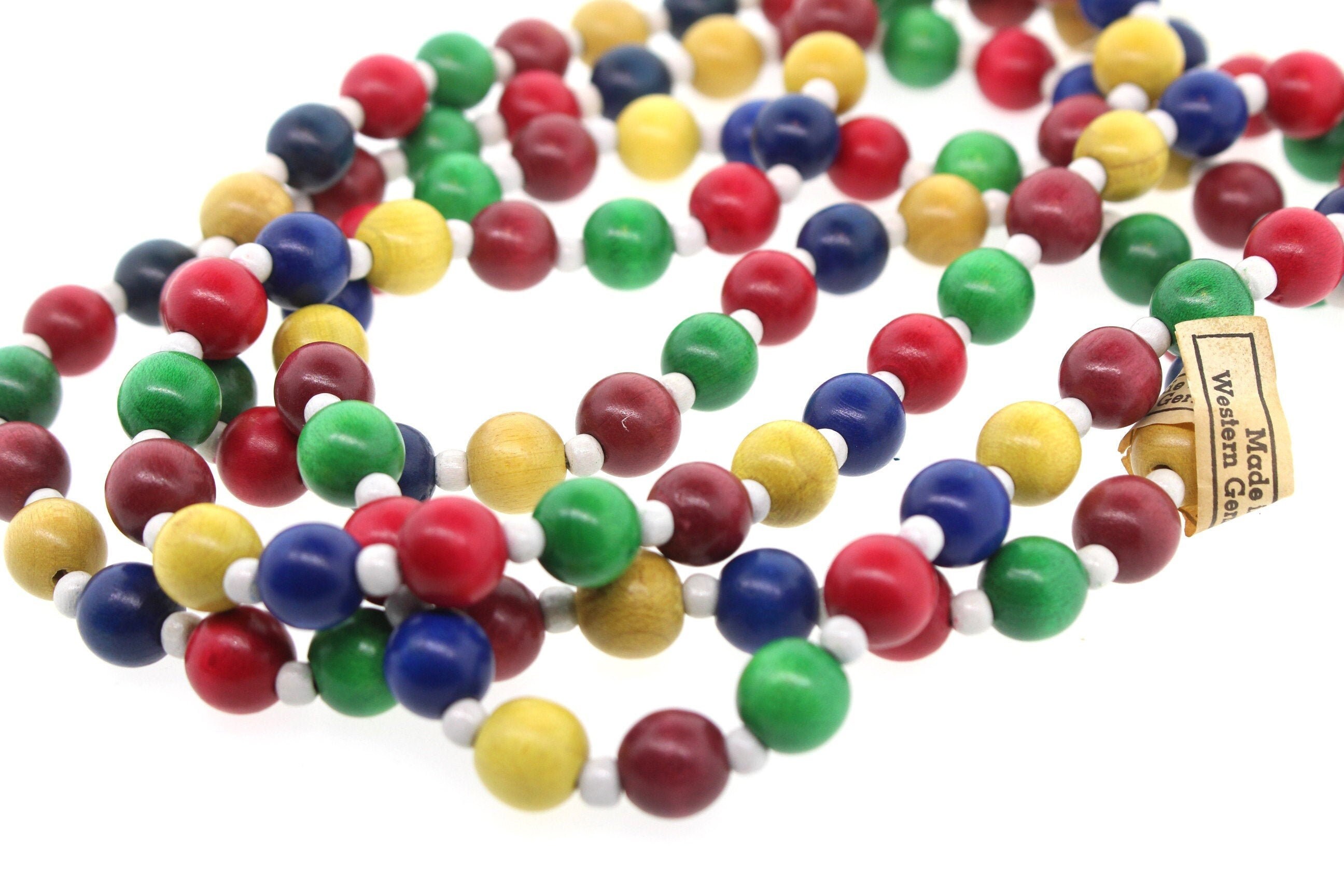 Vintage Wood Beads From West Germany Approx 1.6 Yards Etsy