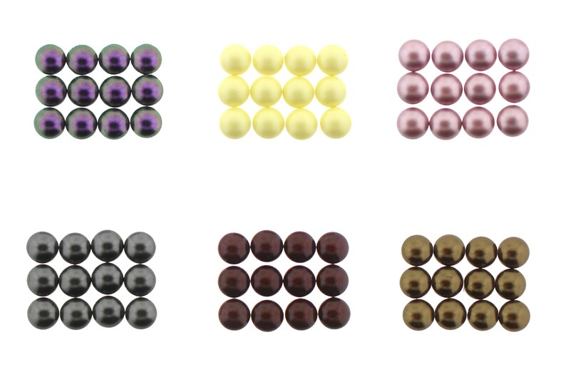 Pérolas Swarovski 5817 Cabochão Flatback 6 mm - ESCOLHA SUA COR (12 peças) imagem 4
