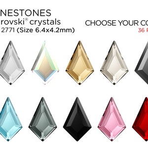 36 pcs Swarovski Rhinestones 2771 6.4x4.2mm Kite Cut Flatback - CHOOSE YOUR COLOR