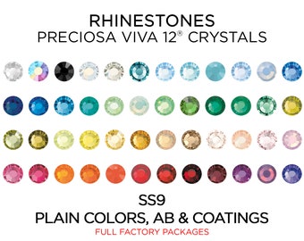 1,440 pcs Rhinestones PRECIOSA VIVA12 SS9 All Colors - CHOOSE Color