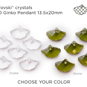 VINTAGE Swarovski Crystal Ginko Pendant 6900 13.5x20mm - 6 Pieces - CHOOSE Your COLOR